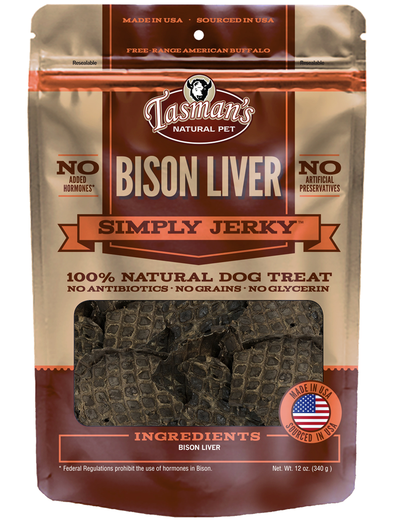Tasman's Made in USA Bison Liver Jerky Treats for Dogs