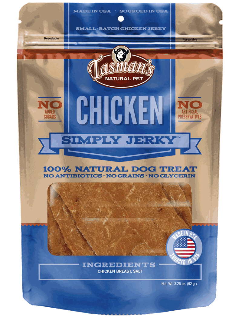 Tasman's Made in USA Chicken Jerky Treats for Dogs